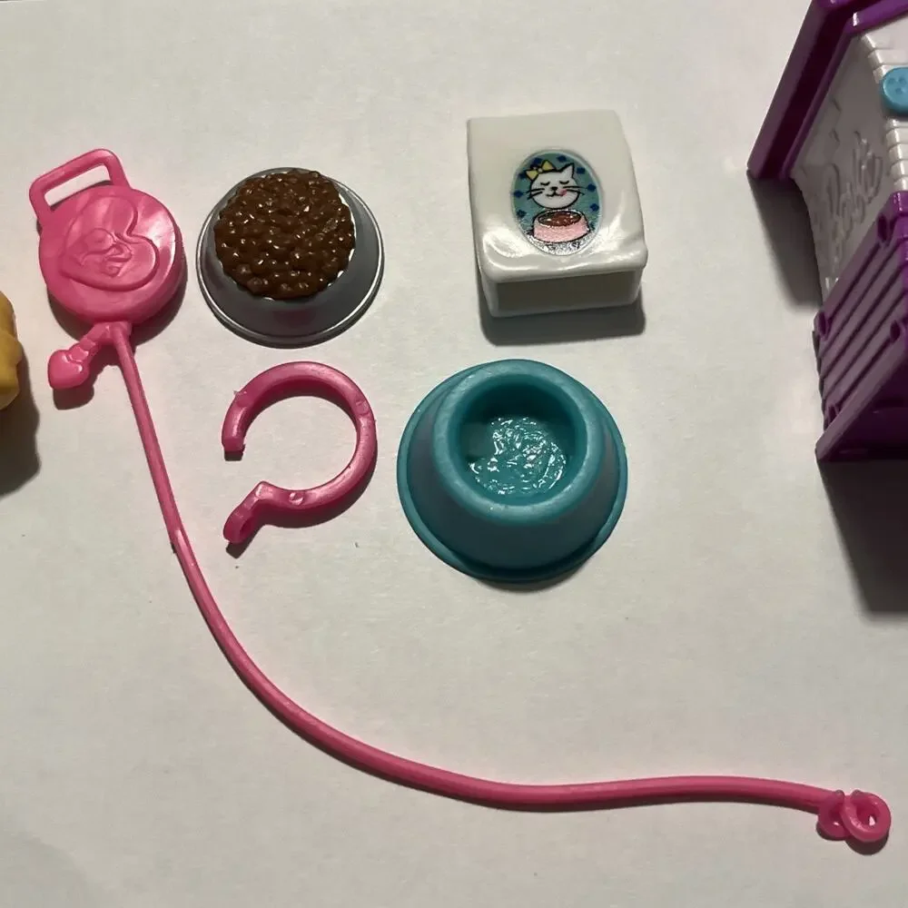 Barbie Doll Pet Dog Leash Food House Bed Animal Lot Accessory house Mini